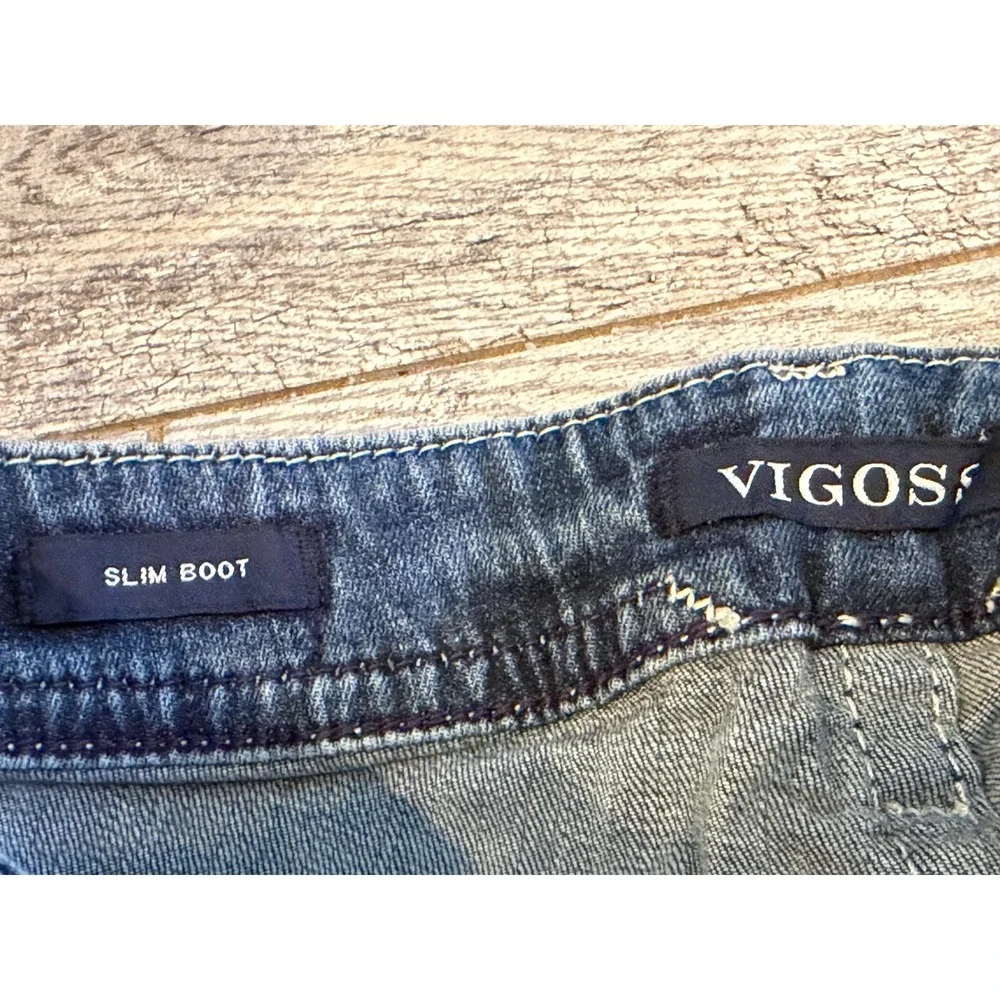 Vigoss Slim Boot Jeans 8 x 32 Heritage Fit Embellished Denim‎ Pants 8x32 Bootcut